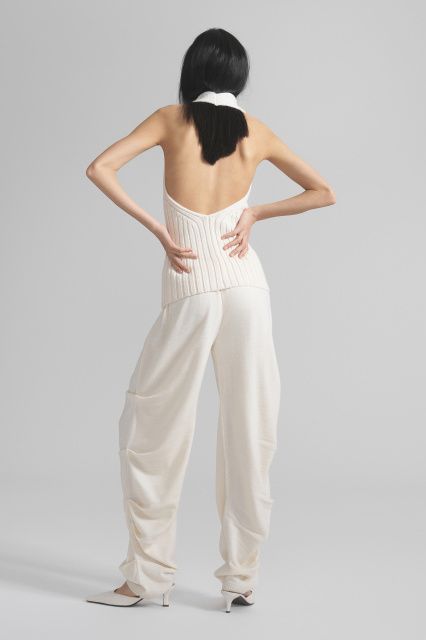 Yuna трикотажный топ с открытой спиной