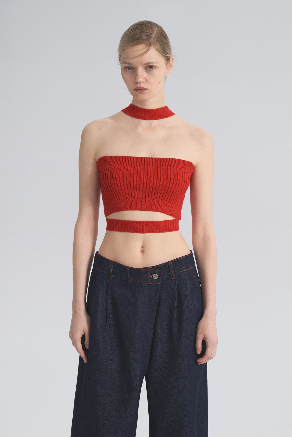 Jeans with contrast stitching
