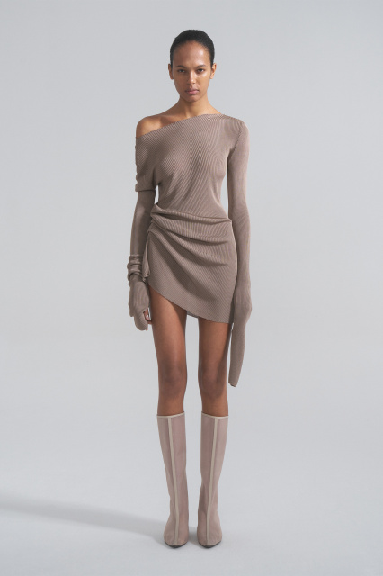 Asymmetrical silk dress