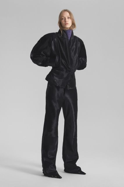 Straight cut pony fur trousers