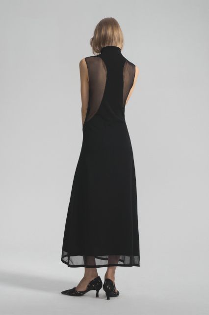 Melania knitted maxi dress with transparent inserts