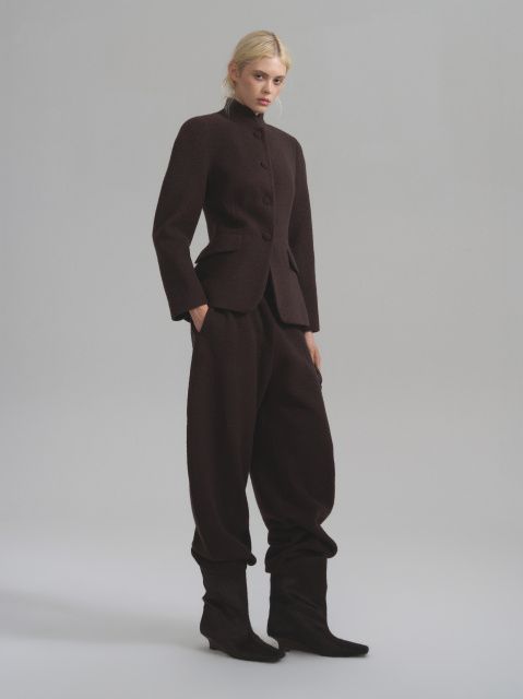 Textured wool suit