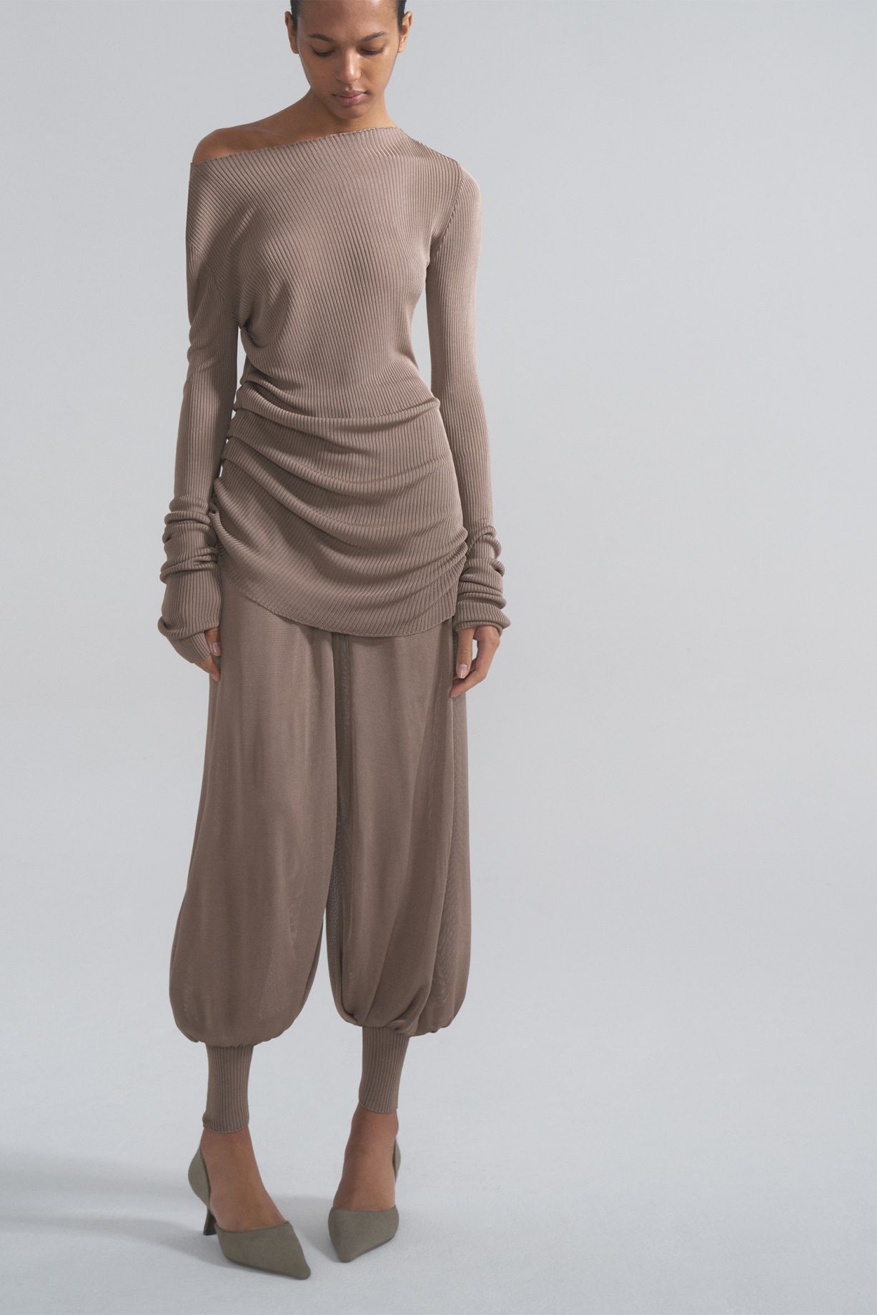 Asymmetrical silk dress
