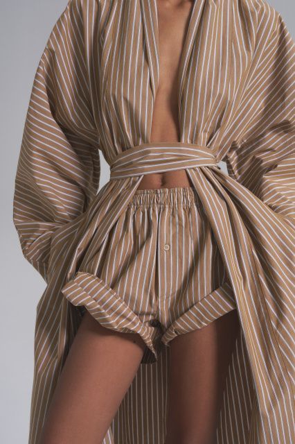 Striped kimono set with shorts