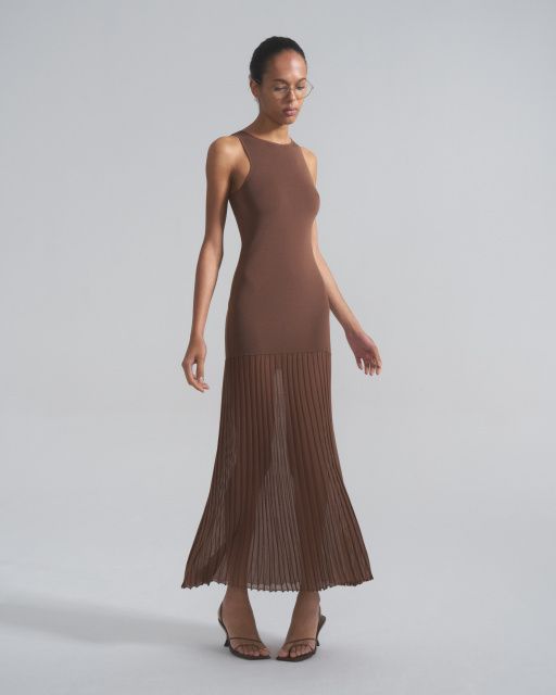 Ella silk pleated dress