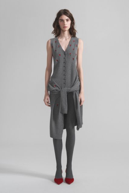 Cashmere and silk button-down vest