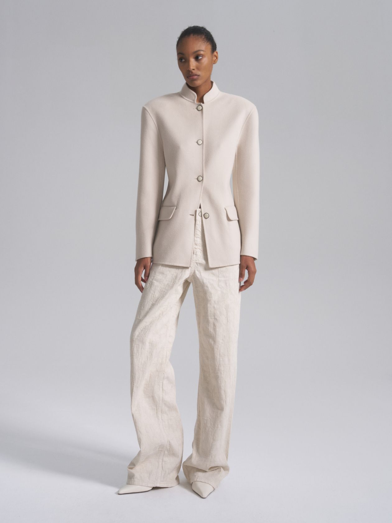 Джинсы из хлопкового узорного жакарда