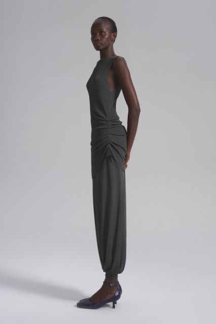 Платье-жилет асимметричное из шелка