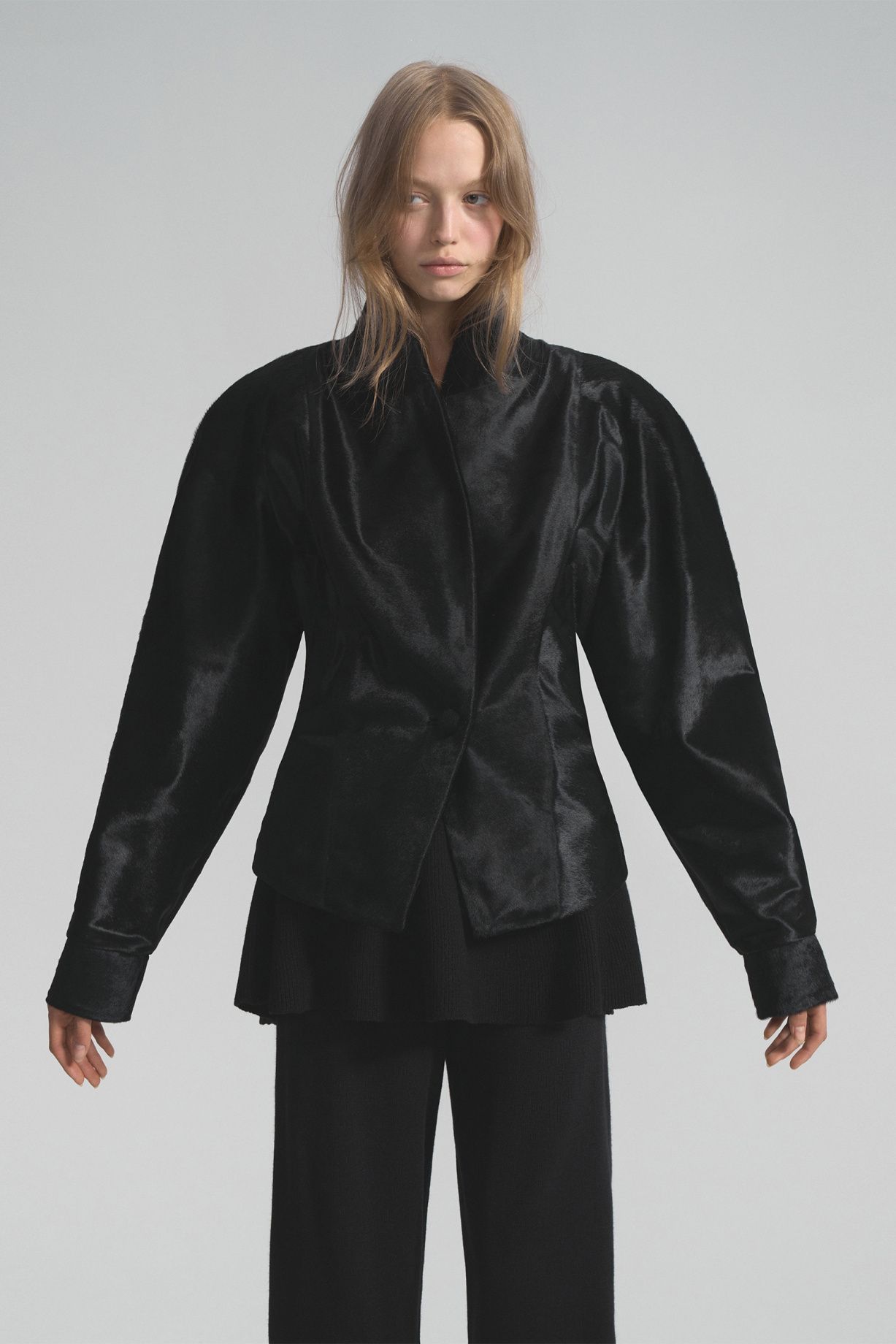 Fitted pony fur jacket