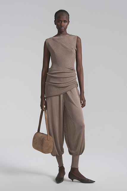 Asymmetrical silk vest dress