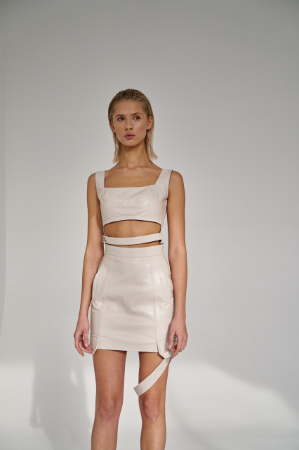 Leather crop top 