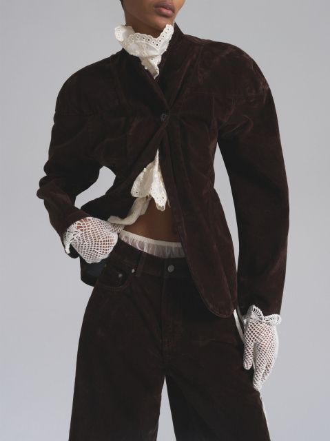 Jacket made of boiled velvet denim