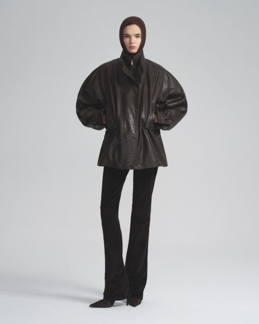 A jacket in the style of the 80s made of vintage leather