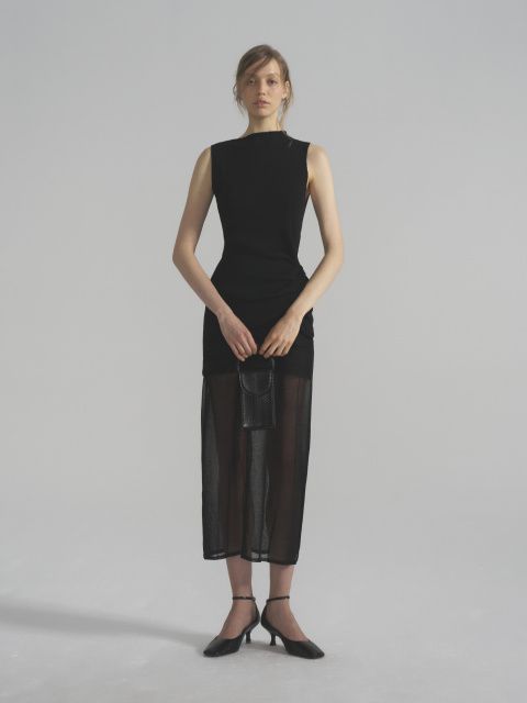 Asymmetrical vest dress