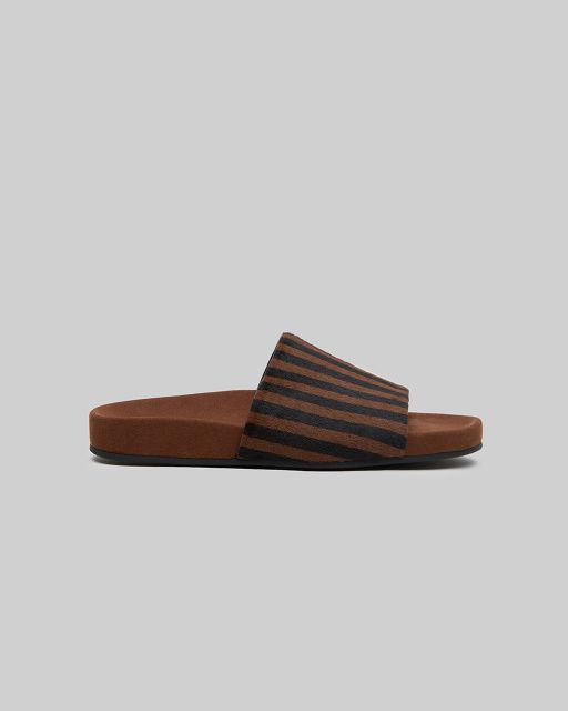 Nell calf hair and suede slippers