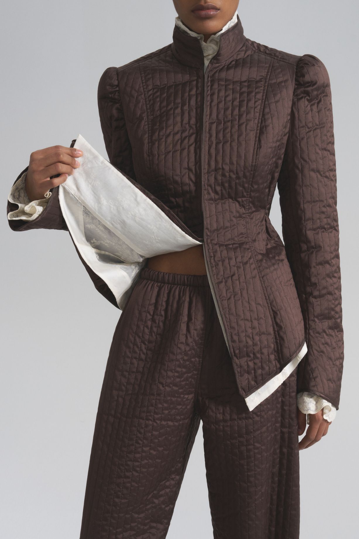 Thea quilted silk suit