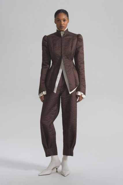 Thea quilted silk suit