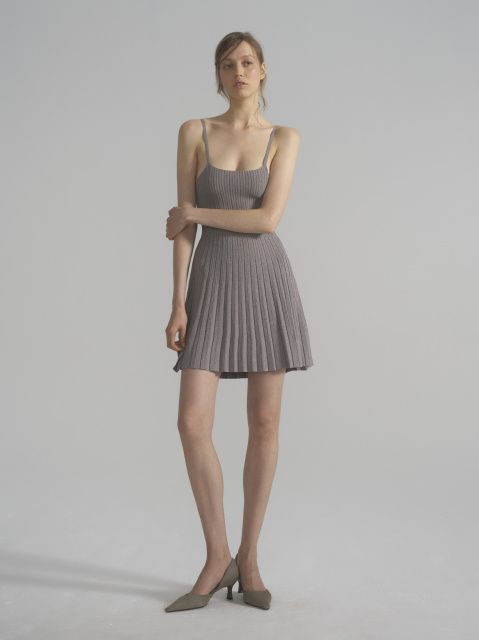 Polly pleated mini dress