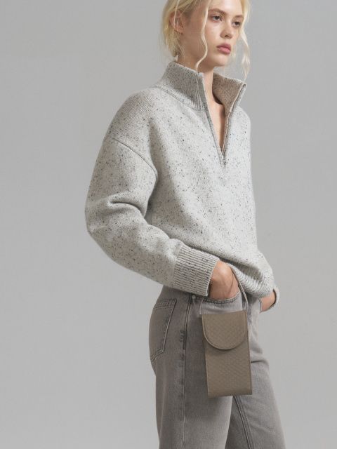 Cashmere zip-up jumper
