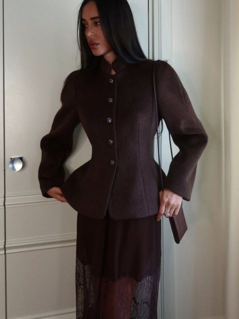 Агне́с жакет из шерсти и кашемира c винтажными пуговицами