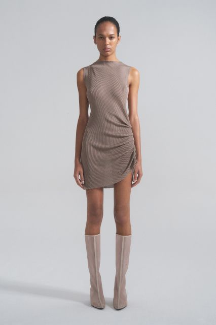 Платье-жилет асимметричное из шелка