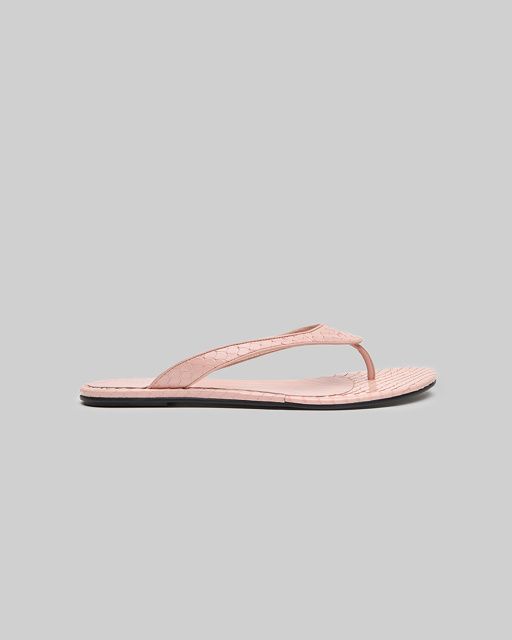 Molly python leather flip-flops