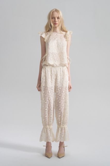 Adele embroidered suit with cut-out butterflies
