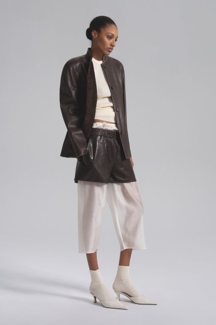 Шорты - мини из кожи