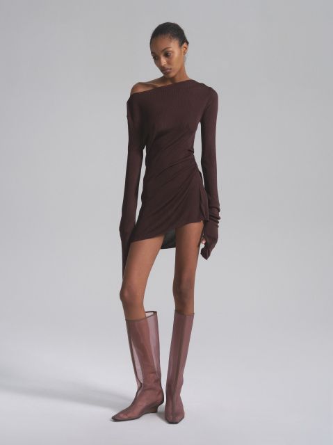 Asymmetrical silk dress