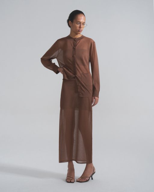 Ella шелковая трикотажная юбка миди