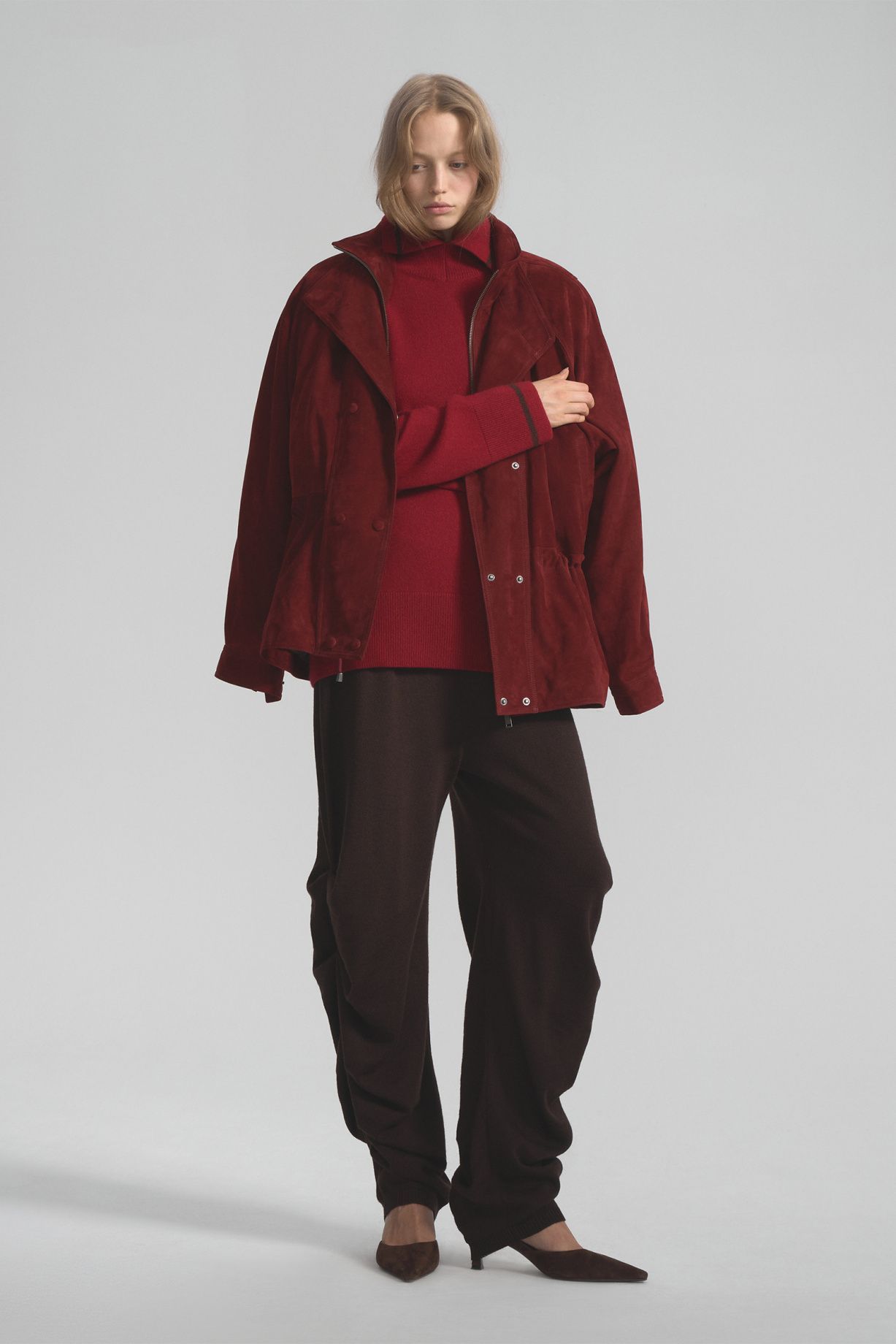 Брюки с защипами из мериносовой шерсти