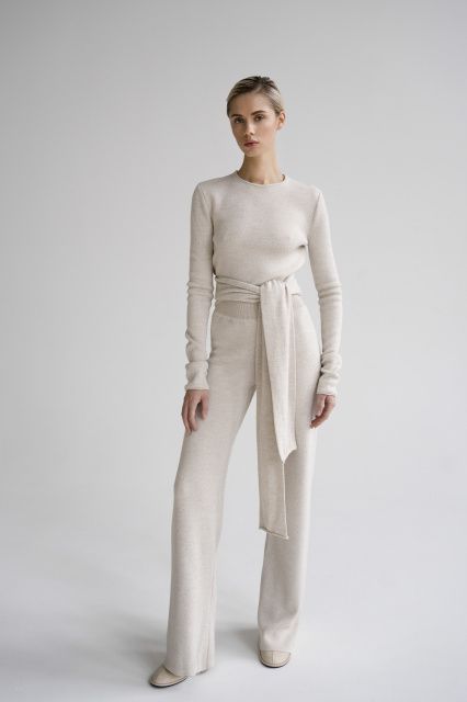 Брюки свободного кроя из мериносовой шерсти