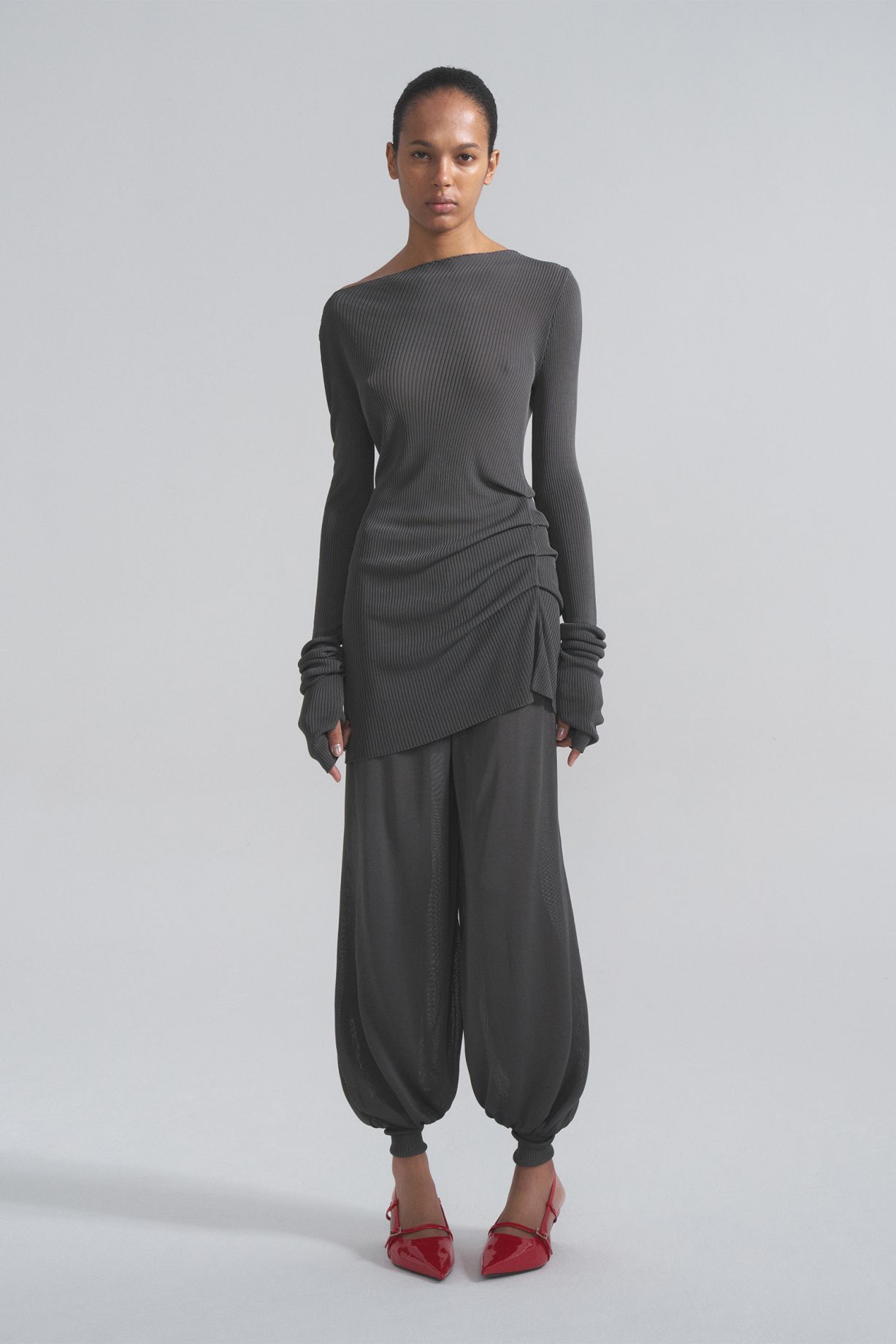 Asymmetrical silk dress