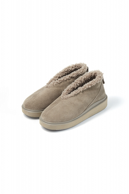 Suede and sheepskin shoes "Curley"