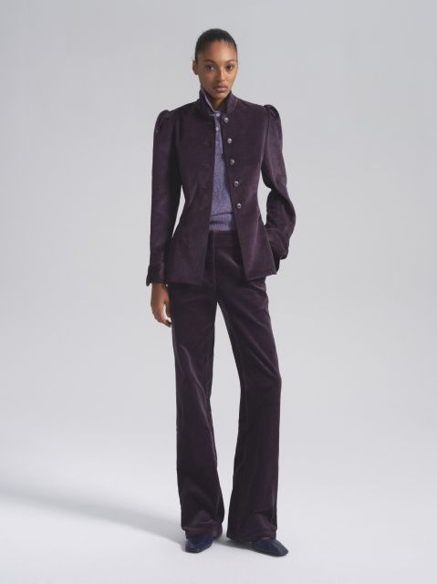 Вельветовые брюки-клеш свободного кроя