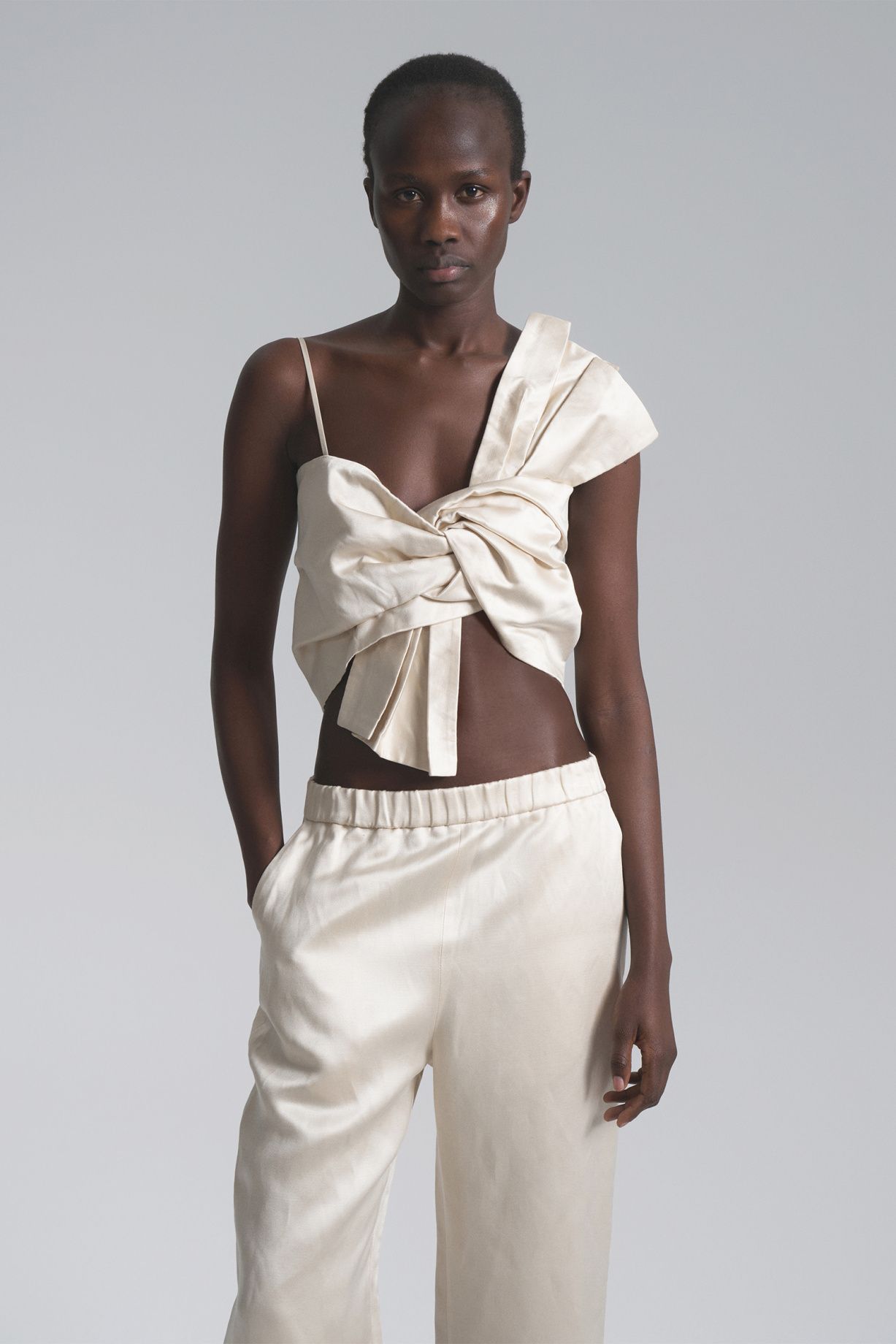 Lily top made of wild linen and silk
