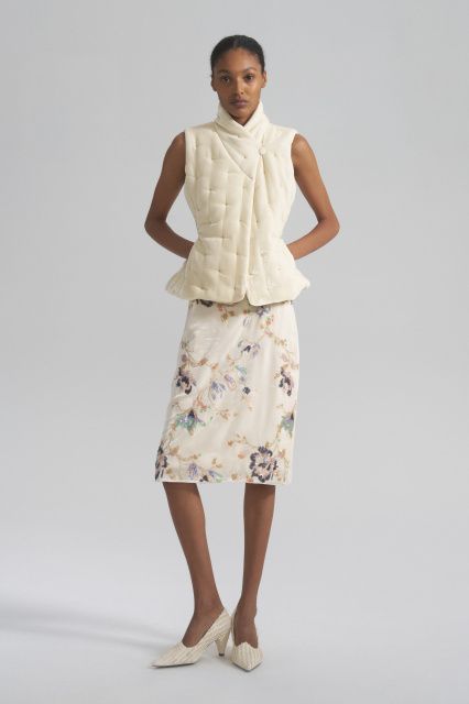 100% velvet silk skirt with hand-beaded embroidery