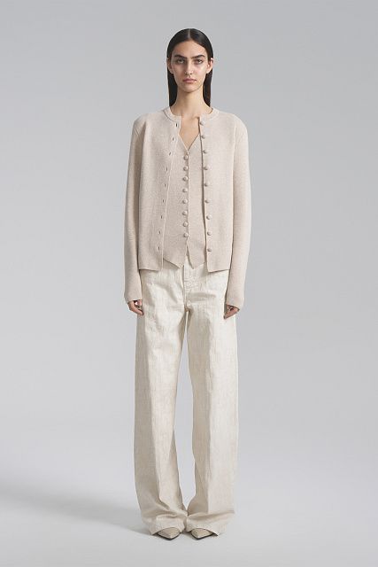 Cashmere and silk button-down vest