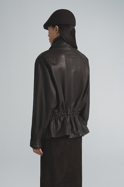 A jacket in the style of the 80s made of vintage leather