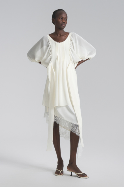 Lolita midi dress with English lace