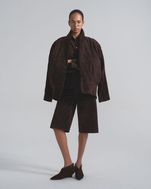 Жакет объемный из замши