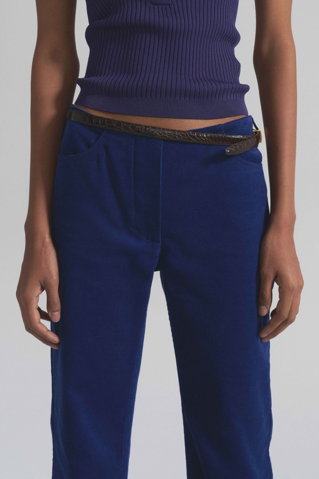 Кастинг укороченные брюки из микро-вельвета