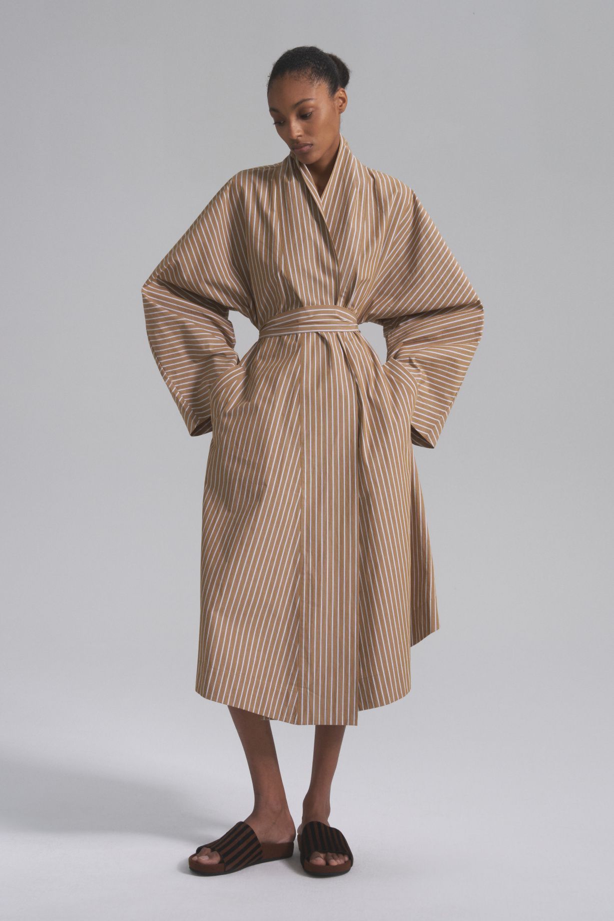 Striped kimono set with shorts