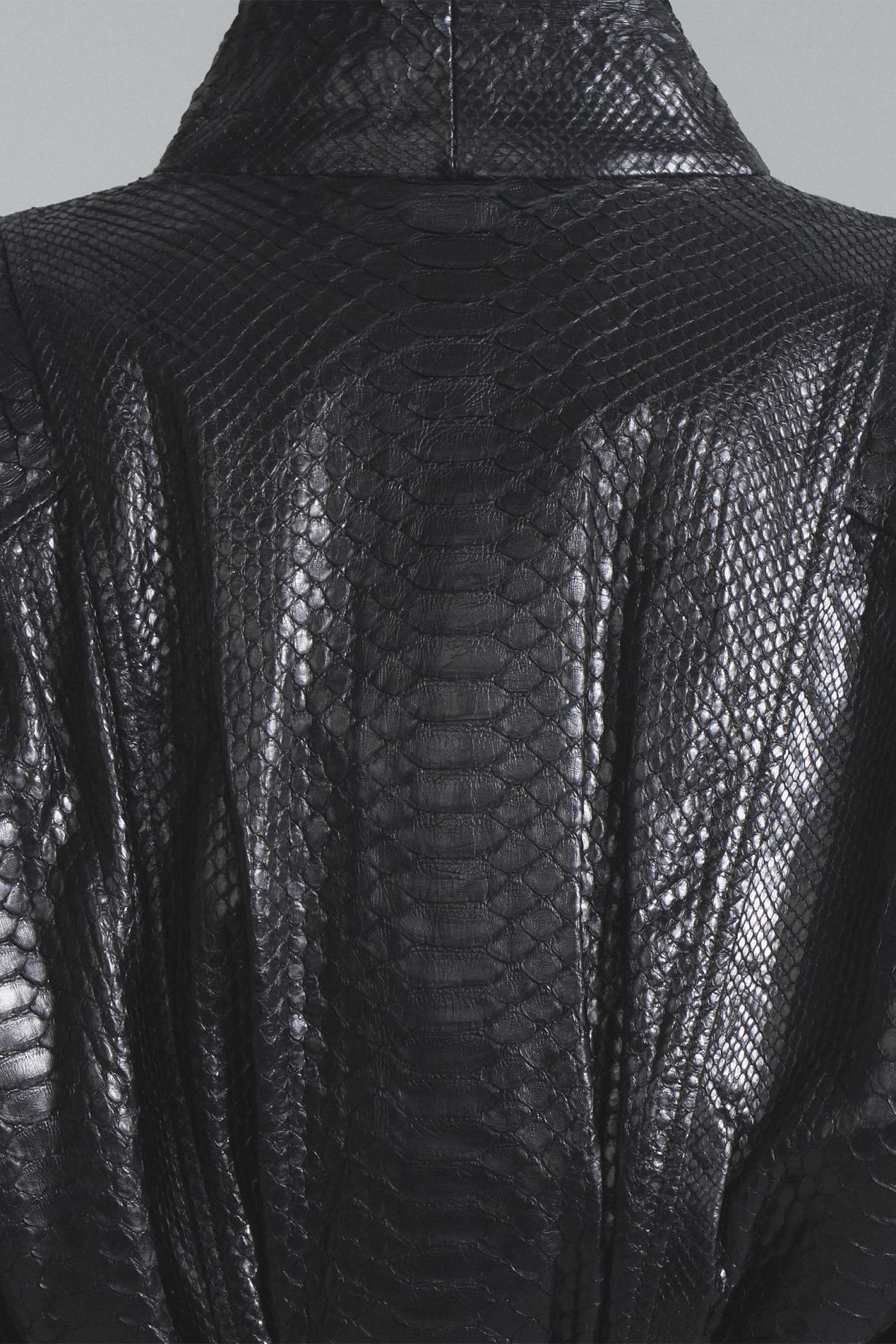 Fitted python leather jacket