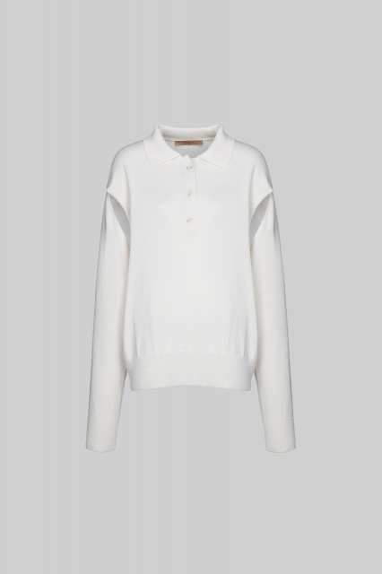 Merino wool transformer polo