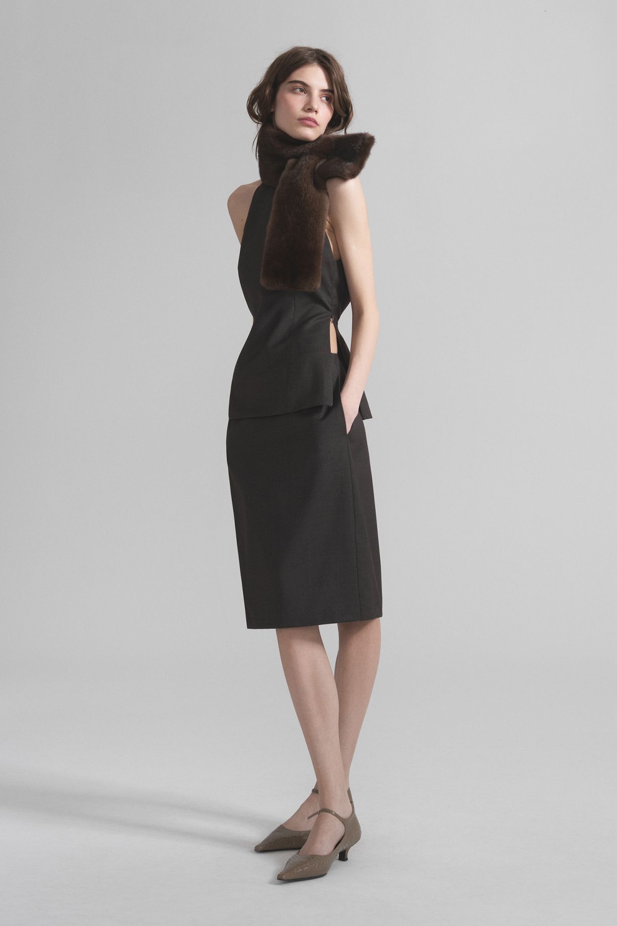 Jane юбка миди из костюмной ткани