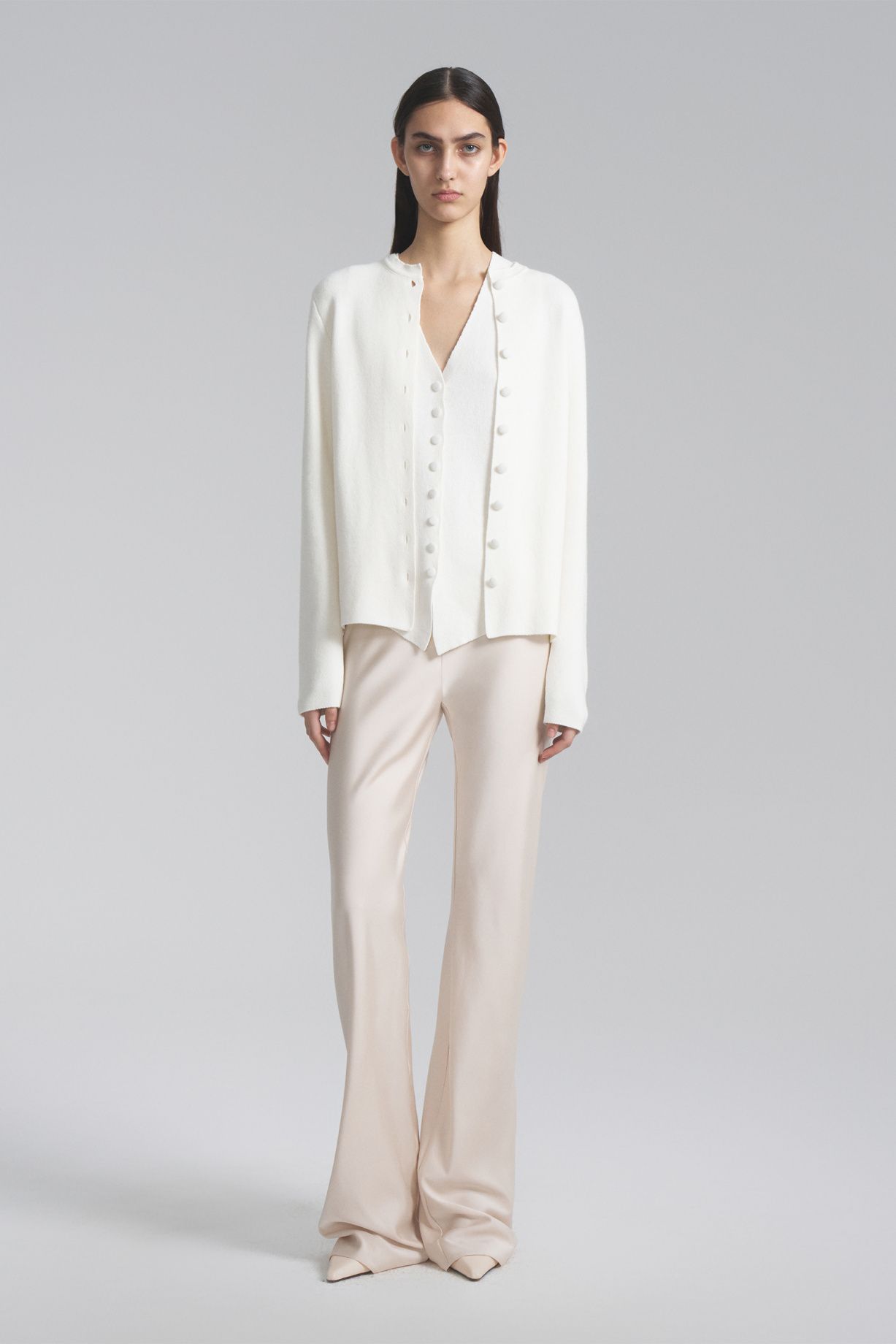 Cashmere and silk button-down vest