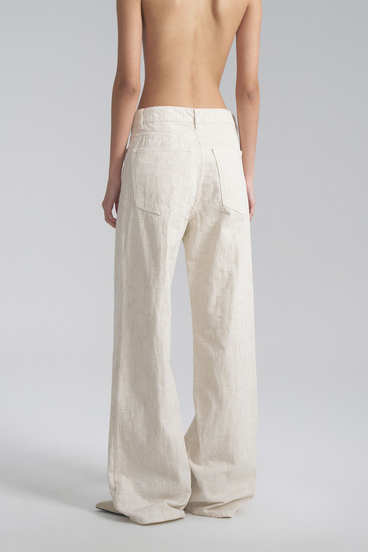 Cotton patterned jacquard jeans