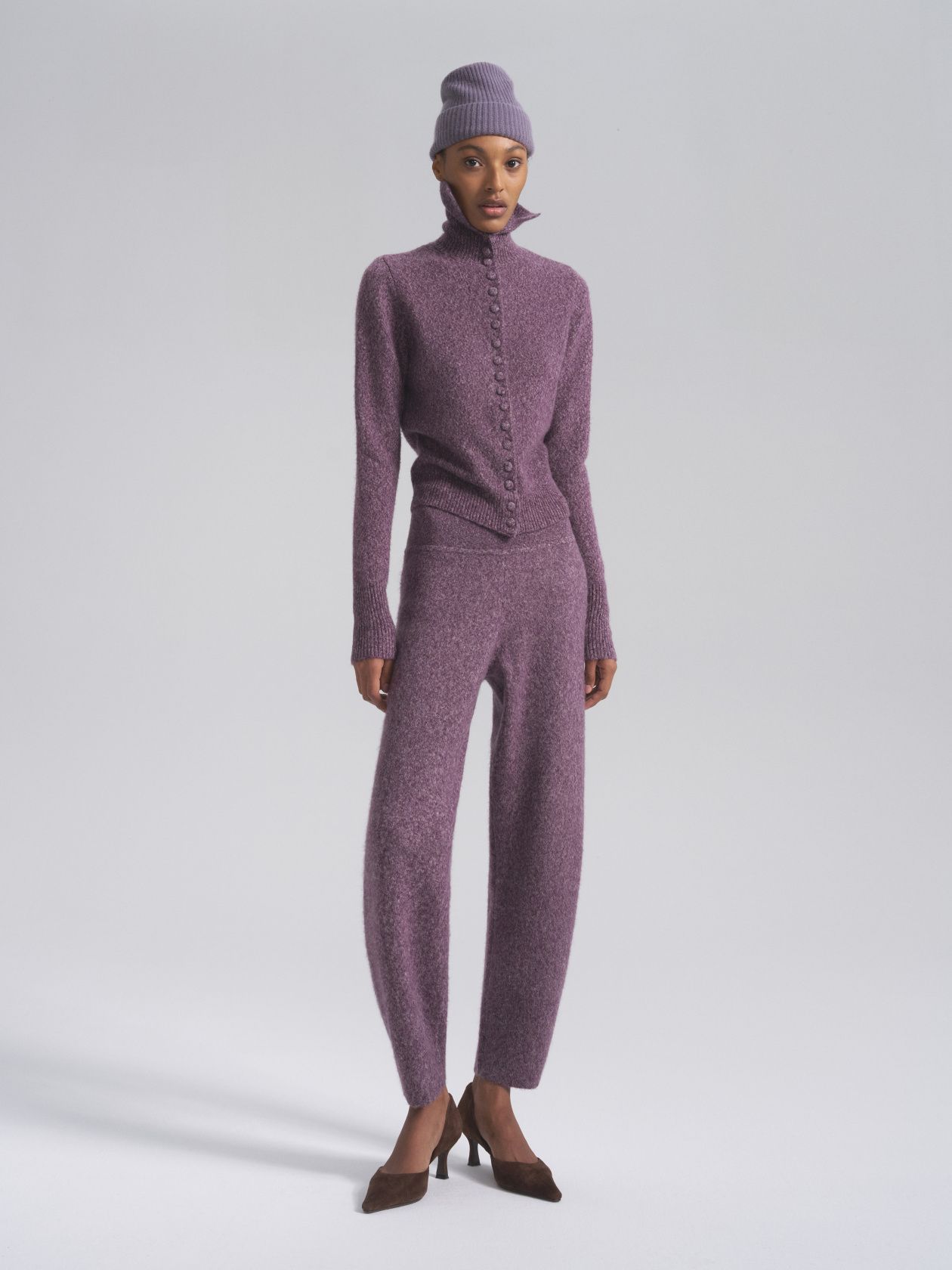 Agatha Alpaca wool sweater with covered buttons