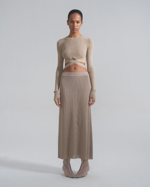 Топ с рукавами и завязками